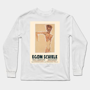 Egon Schiele - Exhibition Art Poster - Self Portrait 1911 Long Sleeve T-Shirt